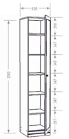 ШК1 (Шкаф однодверный)  ШхВхГ 45х220х45 см