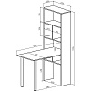Стол со стеллажом Феликс 46 ВМФ схема чертеж