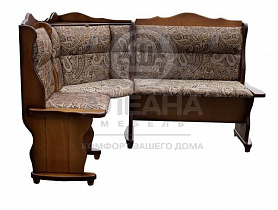 Кухонный диван из массива Себастьян ВМК-Шале цвет каштан вид с боку