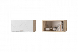 Шкаф настенный Скайлайн (600) с горизонтальной дверью белый в интернет-портале Алеана-Мебель