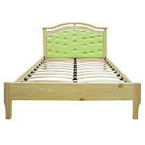 Кровать Ария с кожей ВМК-Шале цвет сосна вид со стороны изножья