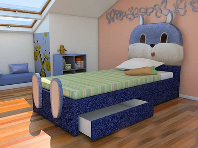 Кровать детская Зайченок в интернет-портале Алеана-Мебель