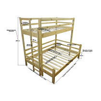 Детская двухъярусная кровать Орленок ВМК-Шале схема с размерами