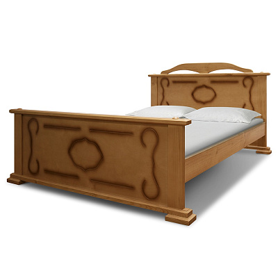 Кровать Галион ВМК-Шале расцветка бук общий вид с постелью