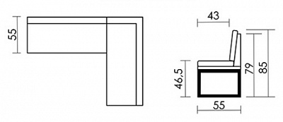 Кухонная угловая скамья Бонн Седьмая карета схема с размерами