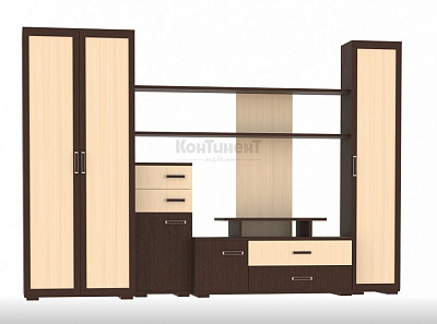 Мебельная стенка Омега-7 Континент вид спереди