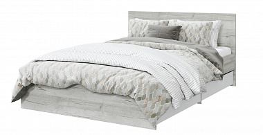 Кровать с латами и ящиками Лори 140х200, дуб серый в интернет-портале Алеана-Мебель