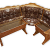 Кухонный угловой диван из массива Шерлок с обивкой ВМК-Шале цвет бук с открытами сидениями