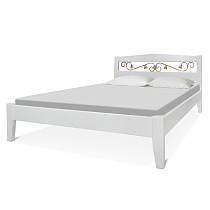 Кровать Жоржетта ВМК-Шале цвет белый общий вид изделия с постелью