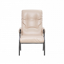 Кресло модель 61 (Венге + экокожа Polaris Beige) вид спереди