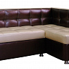 Кухонный угловой диван Квадро PLT бежевый + темно-коричневый глянец
