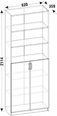 Шкаф для книг ШК-03 Смоленск схема