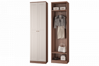 Шкаф для одежды с выдвижной штангой Лестер 600 т.ясень/св.бодега в интернет-портале Алеана-Мебель