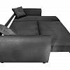 Угловой диван Амстердам велюр черный Фотодиван в разложенном виде