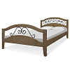 Кровать Кузнечная Слобода ВМК-Шале цвет дуб общий вид с постелью