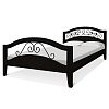 Кровать Кузнечная Слобода ВМК-Шале изделие в расцветке венге общий вид с постелью