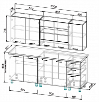Готовая кухня Аризона 2 м Арника схема