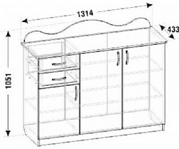 Комод К-03 Смоленск схема с размерами