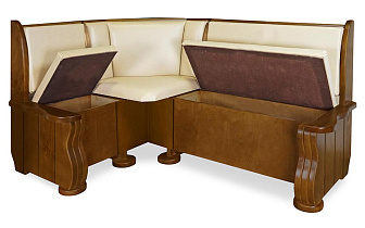 Кухонный диван из массива Розенлау угловой ВМК-Шале цвет: орех