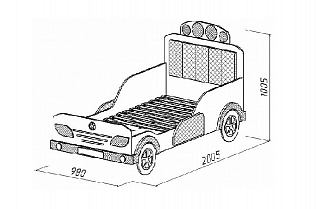 Кровать Автомобиль МДК 4.14 модуль 138 Корвет схема
