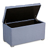 Банкетка Мишель Бител обивка велюр цвет голубой открыт ящик под сидением общий вид