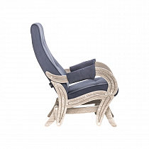 Кресло глайдер модель 708 (Ткань Verona Denim Blue + дуб шампань с патиной) вид сбоку