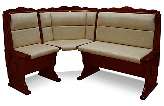 Кухонный угловой диван из массива Шерлок с обивкой ВМК-Шале цвет клён