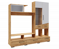 Стенка в гостиную Паскаль 3, дуб крафт золотой