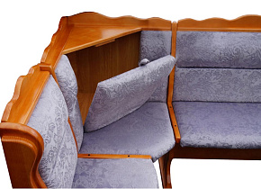 Кухонный угловой диван из массива Шерлок с обивкой ВМК-Шале открытый угловой элемент с баром