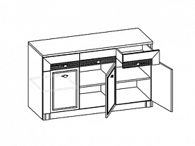 Комод 3 ящ и 3 дв МДК 4.12 модуль 36 Корвет наполнение