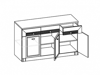 Комод 3 ящ и 3 дв МДК 4.12 модуль 36 Корвет наполнение
