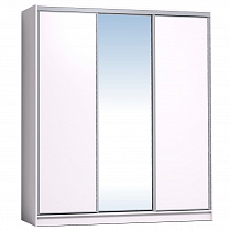 Шкаф-купе 2000 Домашний зеркало/лдсп + шлегель, Белый в интернет-портале Алеана-Мебель