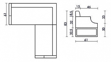 Кухонный угловой диван Оксфорд Лофт Седьмая карета схема с размерами