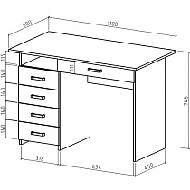 Письменный стол Лайт-4Я ВМФ схема
