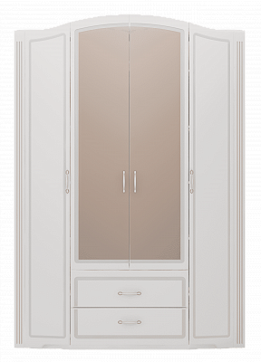 Шкаф для одежды 4-х дв с ящиками (с зеркалами) Виктория 02 в интернет-портале Алеана-Мебель