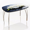 Стол обеденный 800 со стеклом Лотос (Лилии) в интернет-портале Алеана-Мебель