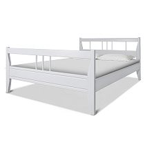 Кровать Елена 2 ВК-Шале цвет белый общий вид с постелью