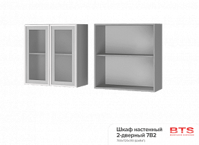 Шкаф настенный 2-дверный со стеклом Титан 7В2 в интернет-портале Алеана-Мебель