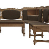Кухонный угловой диван из массива  Картрайд с художественной резьбой ВМК-Шале цвет дуб