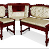 Кухонный угловой диван из массива  Картрайд с художественной резьбой ВМК-Шале цвет: персия, клён