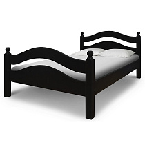 Кровать Милана ВМК-Шале в цвете венге общий вид с постелью