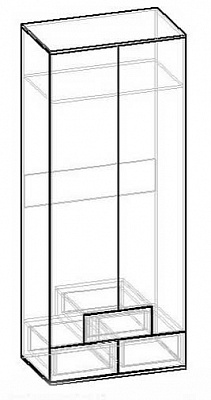 Схема шкафа распашного Мебелайн-1