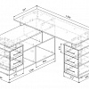 Стол письменный угловой Краст-3 Мастер схема