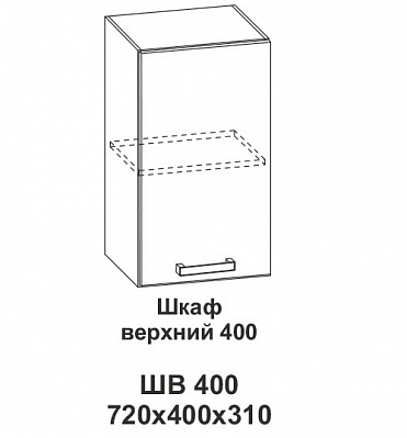 Шкаф верхний 400 Крафт, дуб вотан в интернет-портале Алеана-Мебель