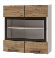 Шкаф настенный 7В2 2-дверный со стеклом Крафт