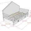 Детская кроватка домик БК-14 ВЭФ чертеж схема с размерами