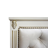 Кровать из массива с мягким изголовьем Элизабет 2 ВМК-Шале цвет белый с золотой патиной часть изножья с украшением вид спереди