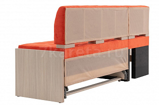 Кухонный угловой диван Гамбург Седьмая карета оранжевый вид сзади