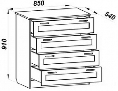Комод К-16 МДФ Смоленск схема с размерами