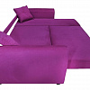 Угловой диван Амстердам велюр фиолетовый Фотодиван в разложенном виде